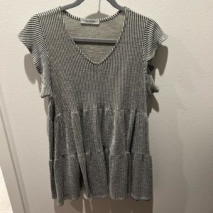 Green and White Stripped Shirt